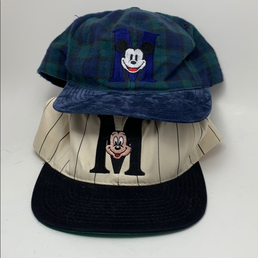 Lot of 2 Mickey Mouse Hats Vintage Hype USA